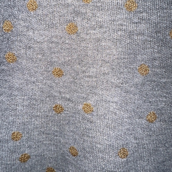 Ann Taylor Loft Gray Knit Pullover Sweater with Gold Foil Polka Dots ~ Medium - Picture 4 of 8